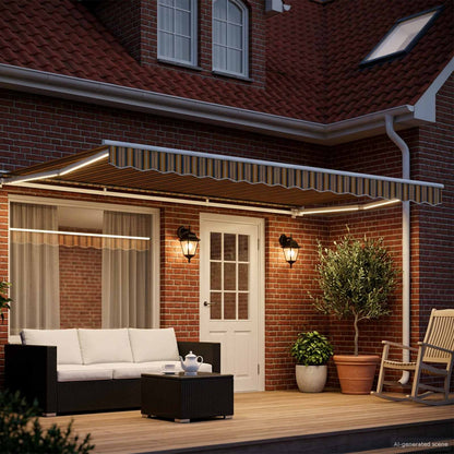 Cornice per Tenda Manuale con LED 4 × 3,5 m | homemem39