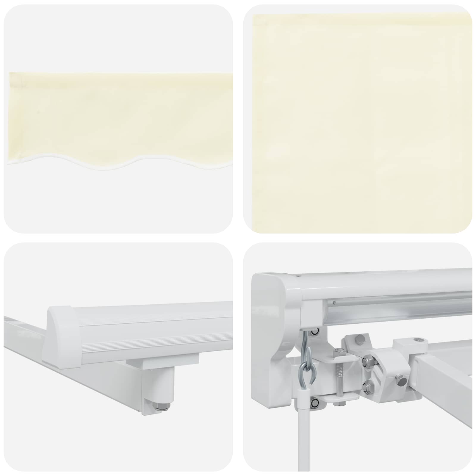 Cornice per Tenda Manuale con LED Crema e Bianco 4,5 × 3 m | homemem39