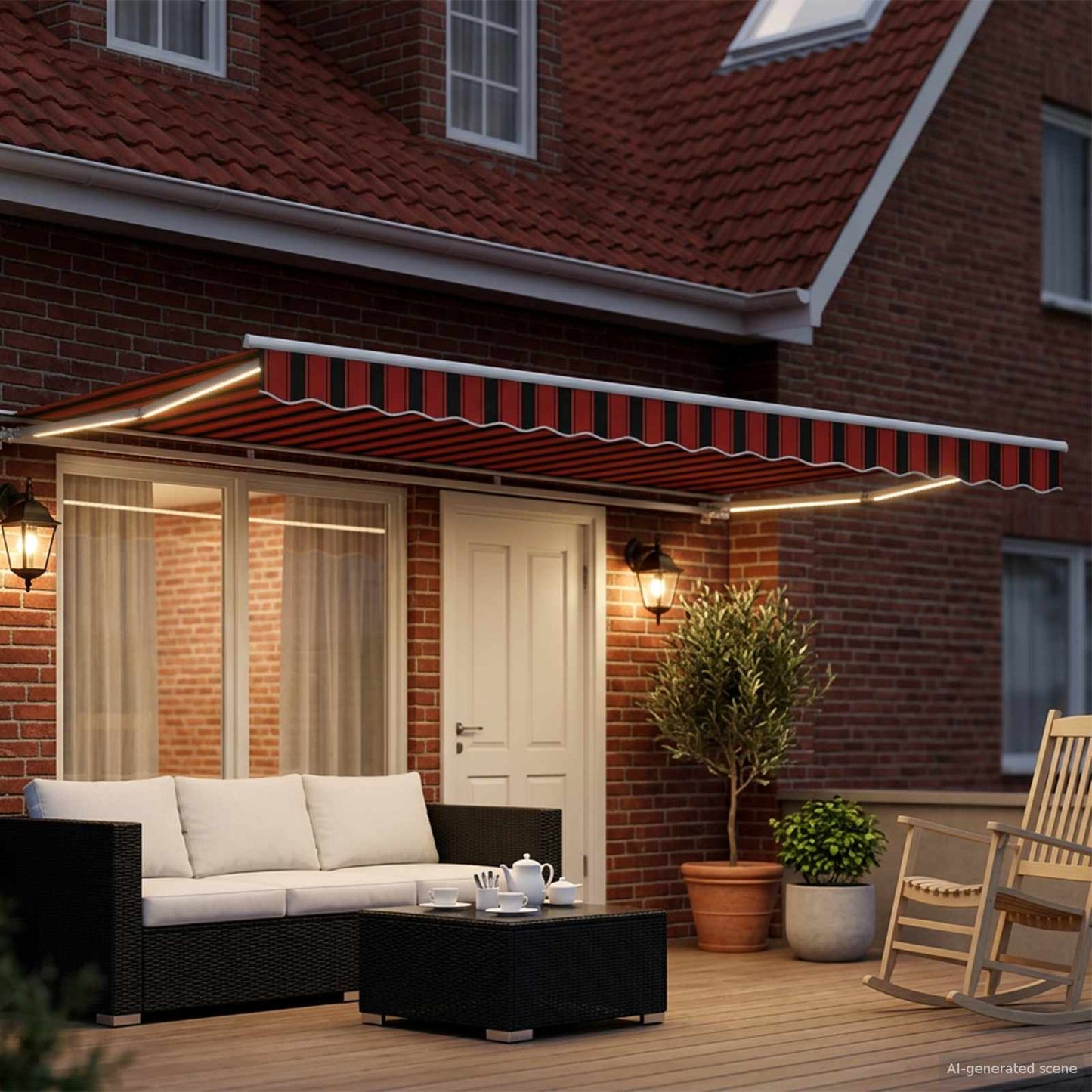 Cornice per Tenda Manuale con LED 4,5 × 3 m