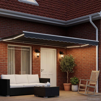 Cornice per Tenda Manuale con LED 4,5 × 3,5 m | homemem39