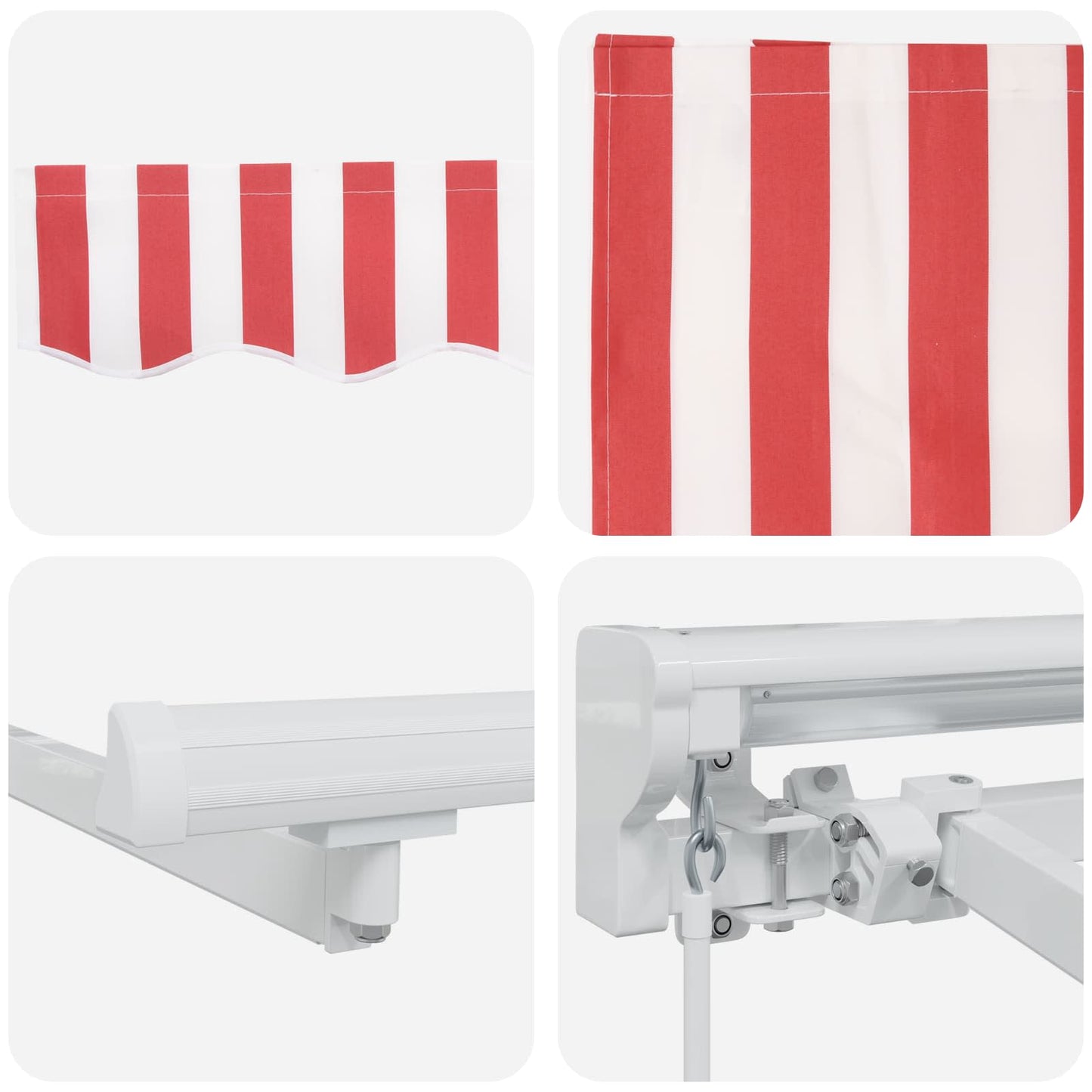 Cornice per Tenda Manuale con LED Rosso e Bianco 4,5 × 3,5 m | homemem39