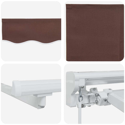 Cornice per Tenda Manuale con LED Marrone e bianco 5 x 3 m | homemem39