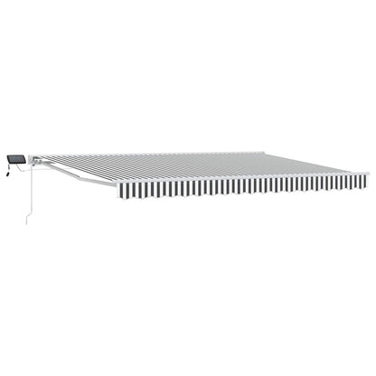 Cornice per Tenda Manuale con LED Antracite e Bianco 5 × 3,5 m | homemem39
