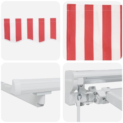 Cornice per Tenda Manuale con LED Rosso e Bianco 5 × 3,5 m | homemem39
