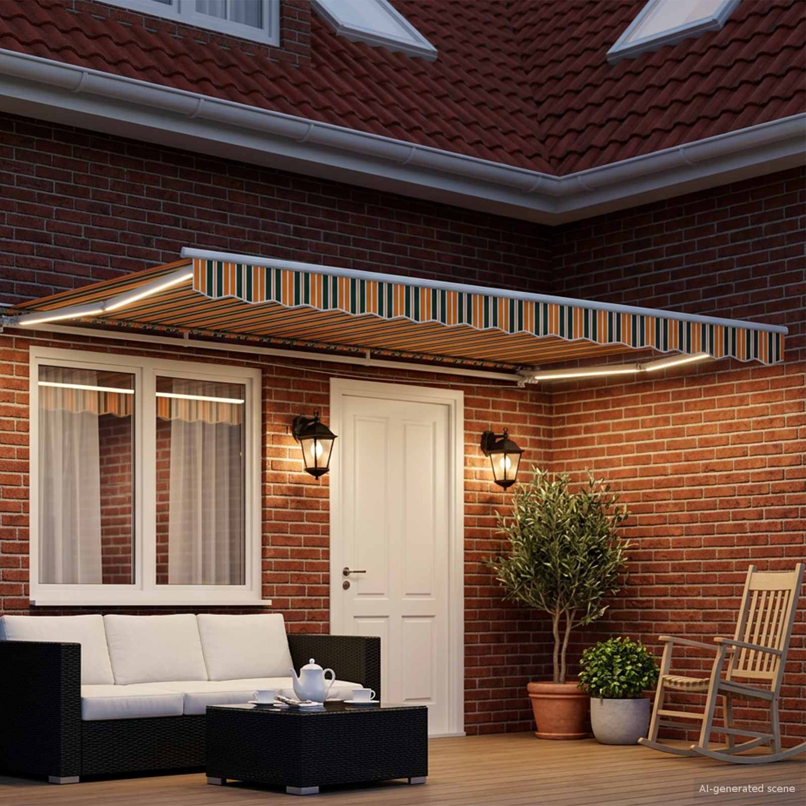 Cornice per Tenda Manuale con LED 5 × 3,5 m | homemem39