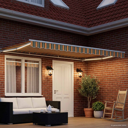 Cornice per Tenda Manuale con LED 5 × 3,5 m | homemem39