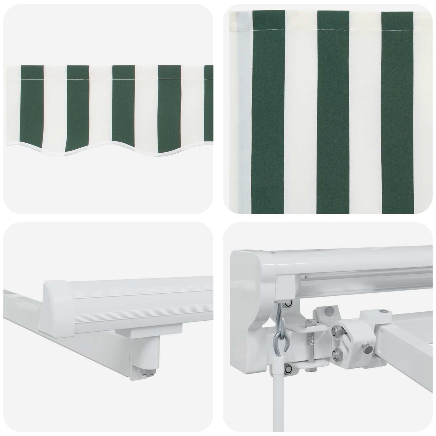 Cornice per Tenda Manuale con LED Verde e Bianco 5 × 3,5 m | homemem39