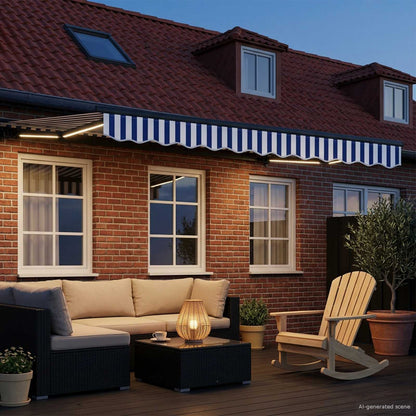 Cornice per Tenda Manuale con LED 2,5 x 2 m | homemem39