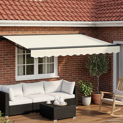 Cornice per Tenda Manuale con LED Crema e Antracite 3 x 2 m | homemem39