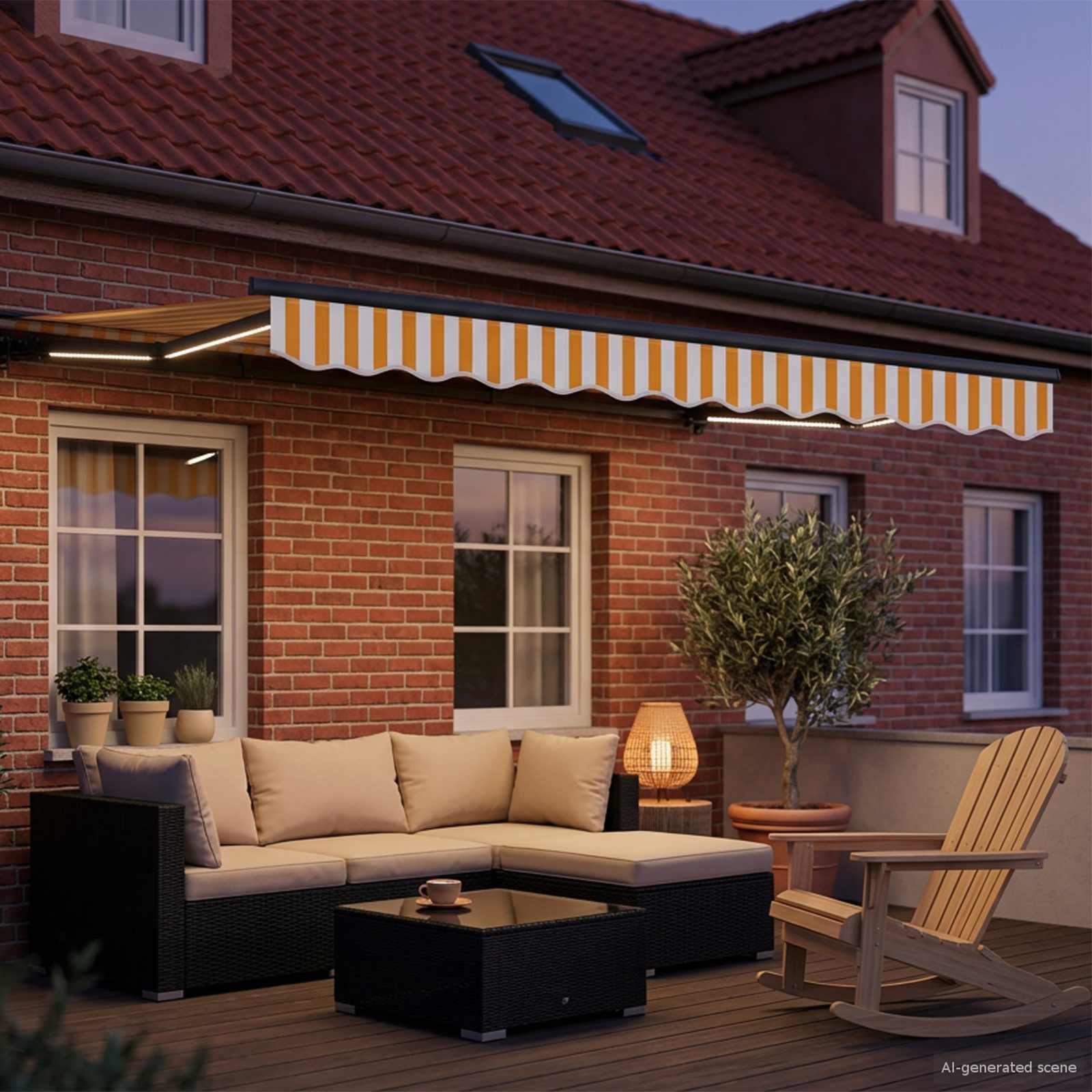 Cornice per Tenda Manuale con LED 3 x 2 m | homemem39