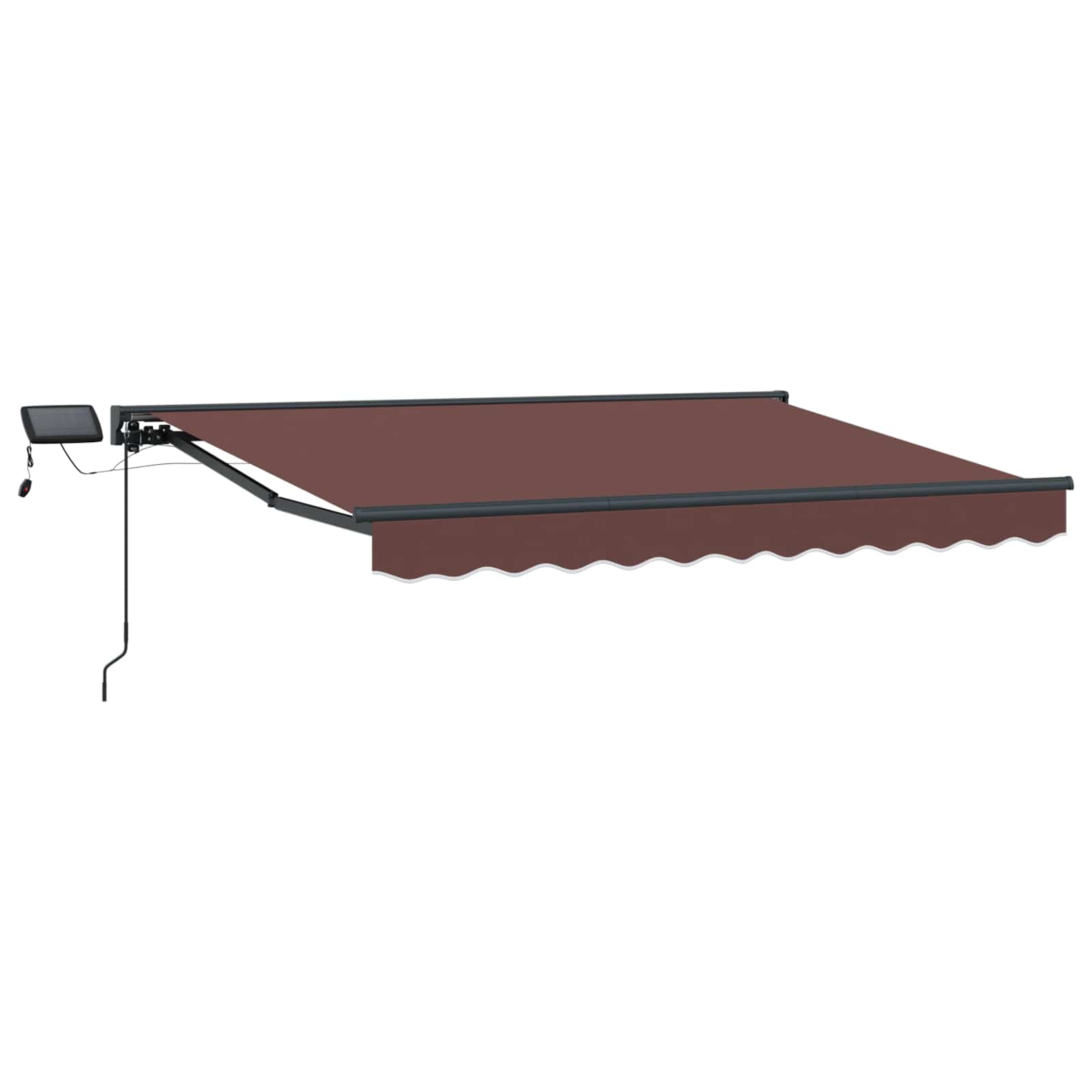 Cornice per Tenda Manuale con LED Marrone e Antracite 3,5 x 2 m | homemem39