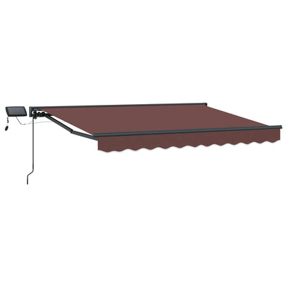 Cornice per Tenda Manuale con LED Marrone e Antracite 3,5 x 2 m | homemem39