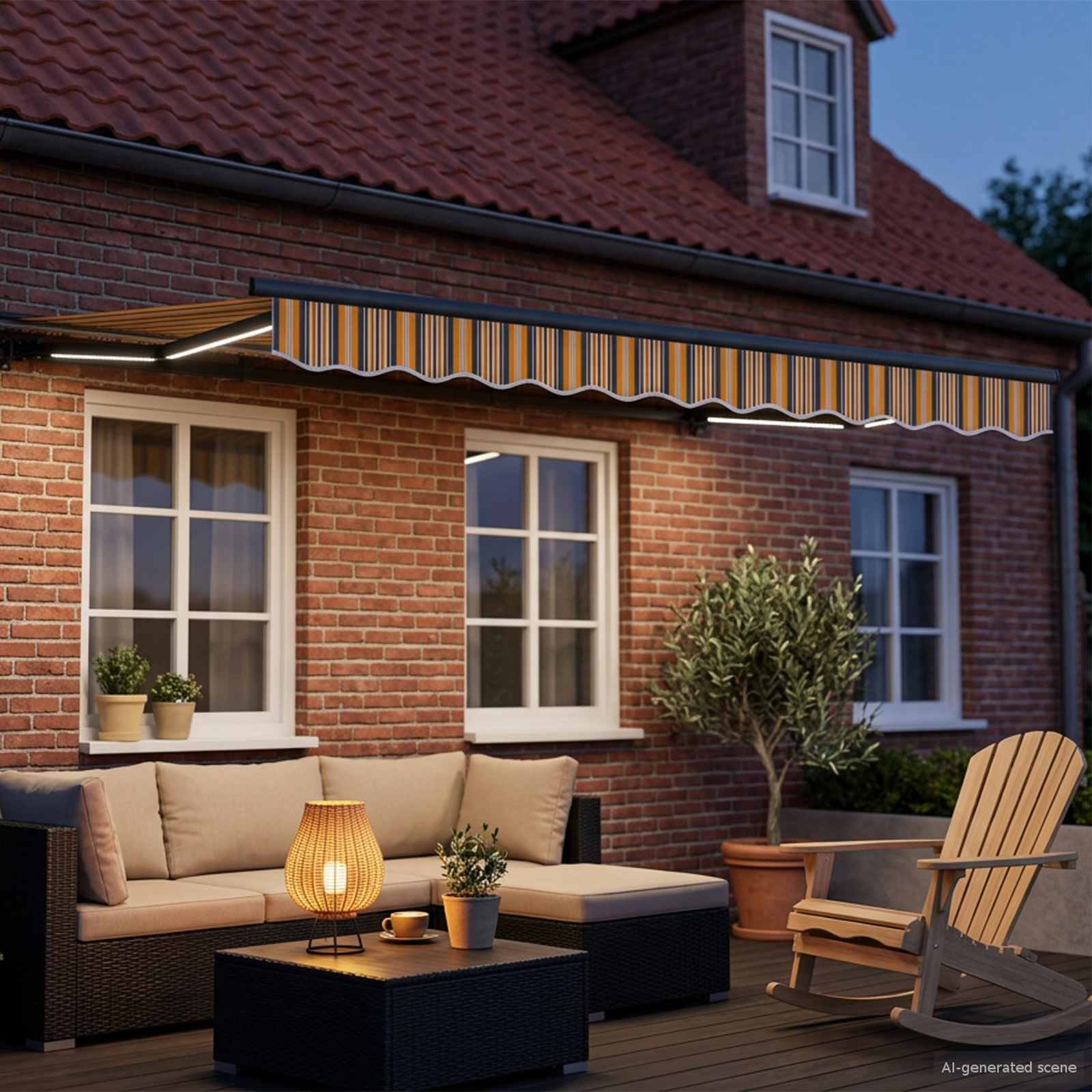 Cornice per Tenda Manuale con LED 3,5 x 2 m | homemem39