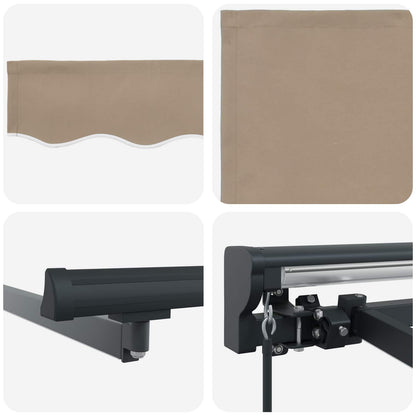 Cornice per Tenda Manuale con LED Beige e Antracite 3,5 x 2 m | homemem39