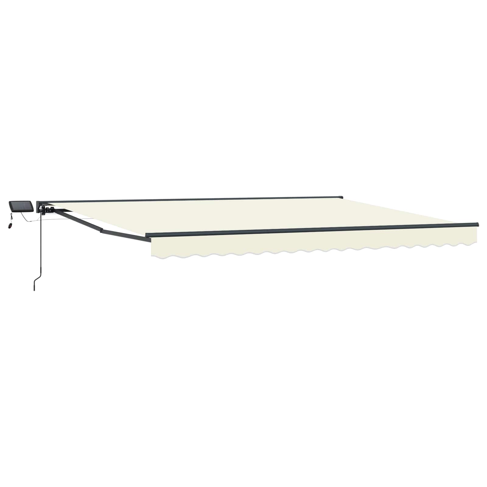 Cornice per Tenda Manuale con LED Crema e Antracite 4 x 2 m | homemem39