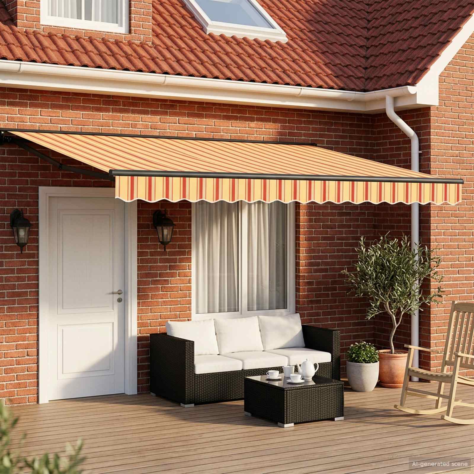 Cornice per Tenda Manuale con LED 4 x 2 m | homemem39