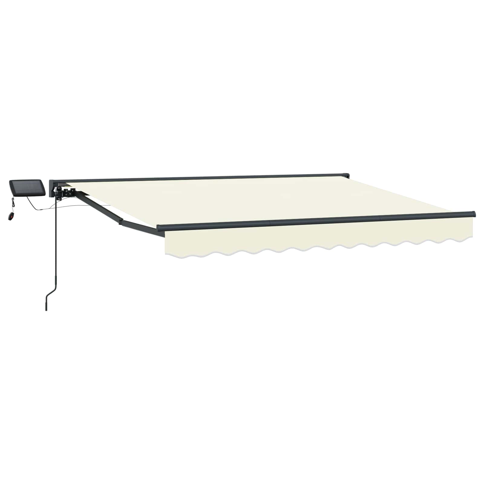 Cornice per Tenda Manuale con LED Crema e Antracite 3 x 2,5 m | homemem39