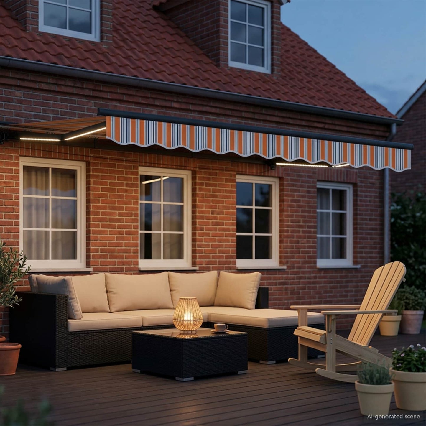 Cornice per Tenda Manuale con LED 3 x 2,5 m | homemem39