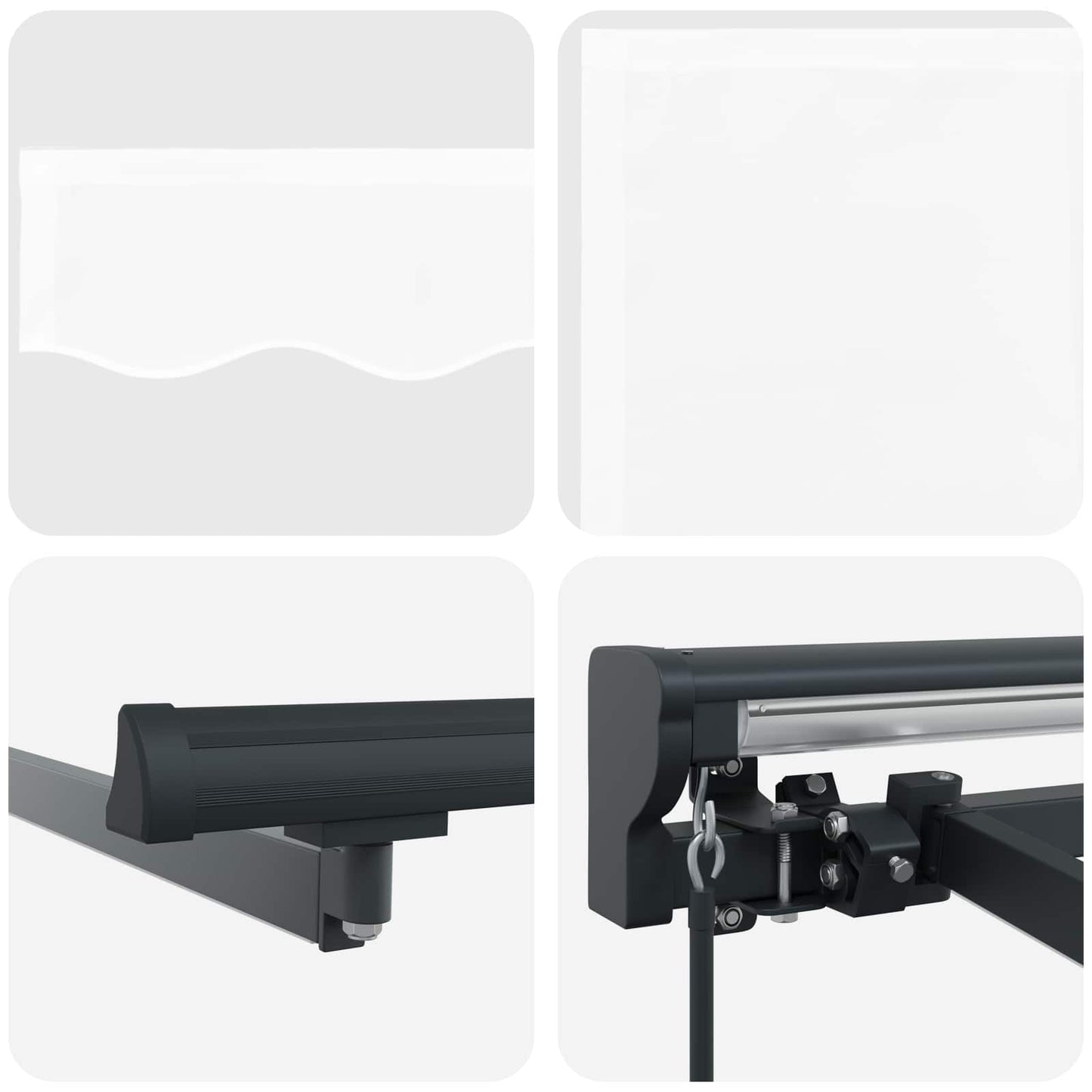 Cornice per Tenda Manuale con LED Bianco e Antracite 3 x 2,5 m | homemem39