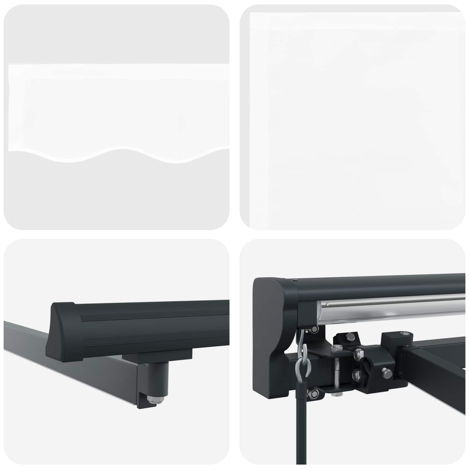 Cornice per Tenda Manuale con LED Bianco e Antracite 3 x 2,5 m | homemem39