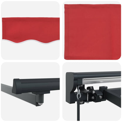 Cornice per Tenda Manuale con LED Rosso e Antracite 3 x 2,5 m | homemem39