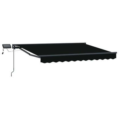 Cornice per Tenda Manuale con LED Nero e antracite 3,5 x 2,5 m | homemem39
