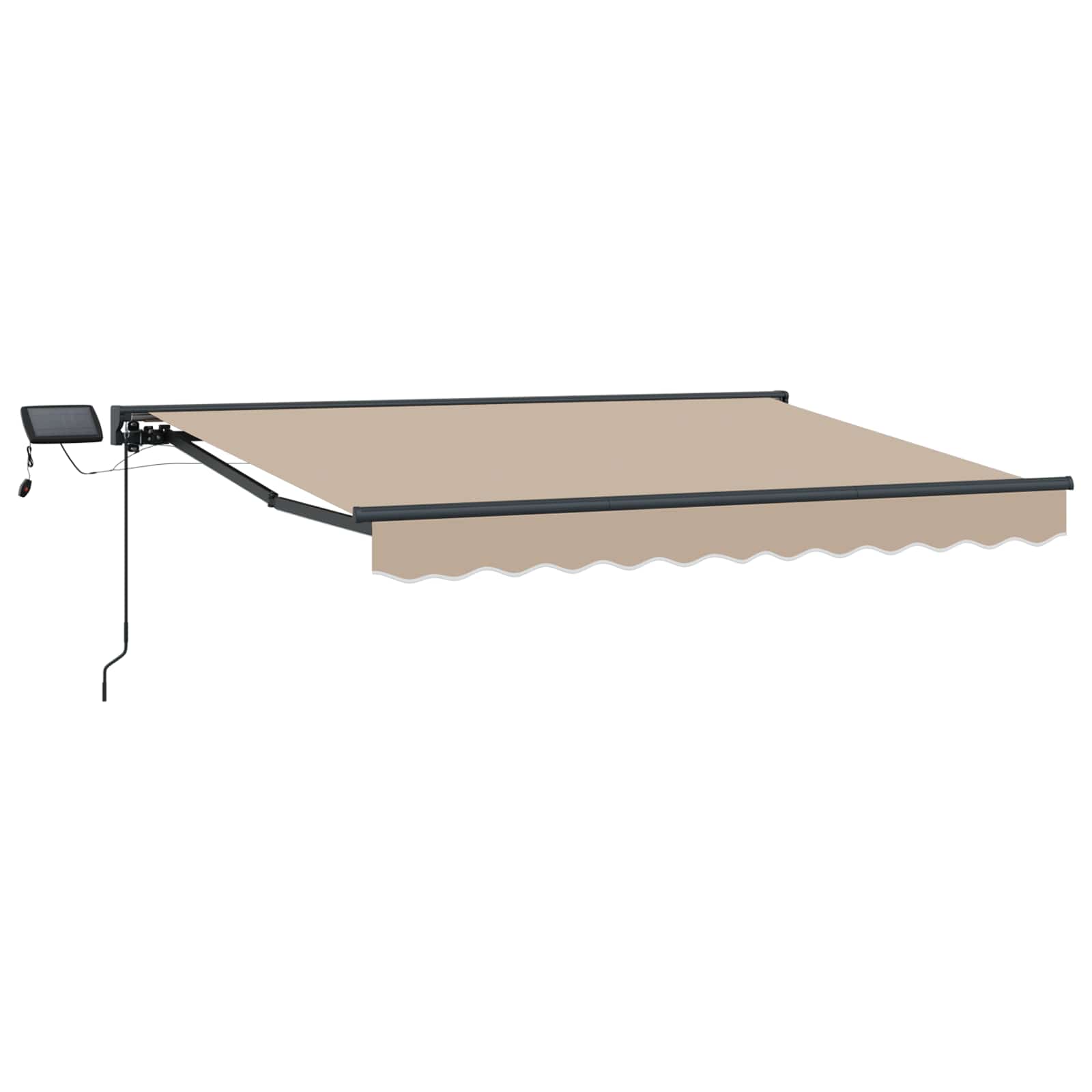 Cornice per Tenda Manuale con LED Beige e Antracite 3,5 x 2,5 m | homemem39