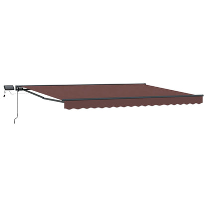 Cornice per Tenda Manuale con LED Marrone e Antracite 4 × 3 m | homemem39