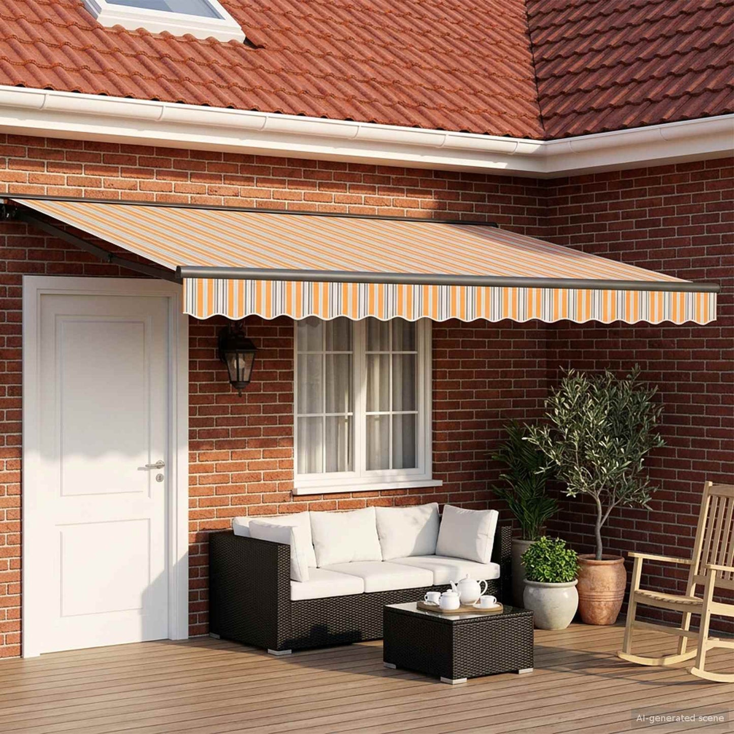 Cornice per Tenda Manuale con LED 4 × 3 m | homemem39