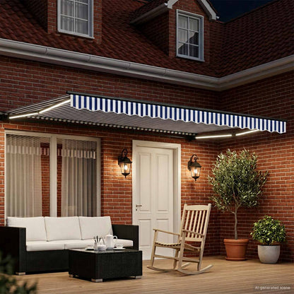 Cornice per Tenda Manuale con LED 4 × 3,5 m | homemem39