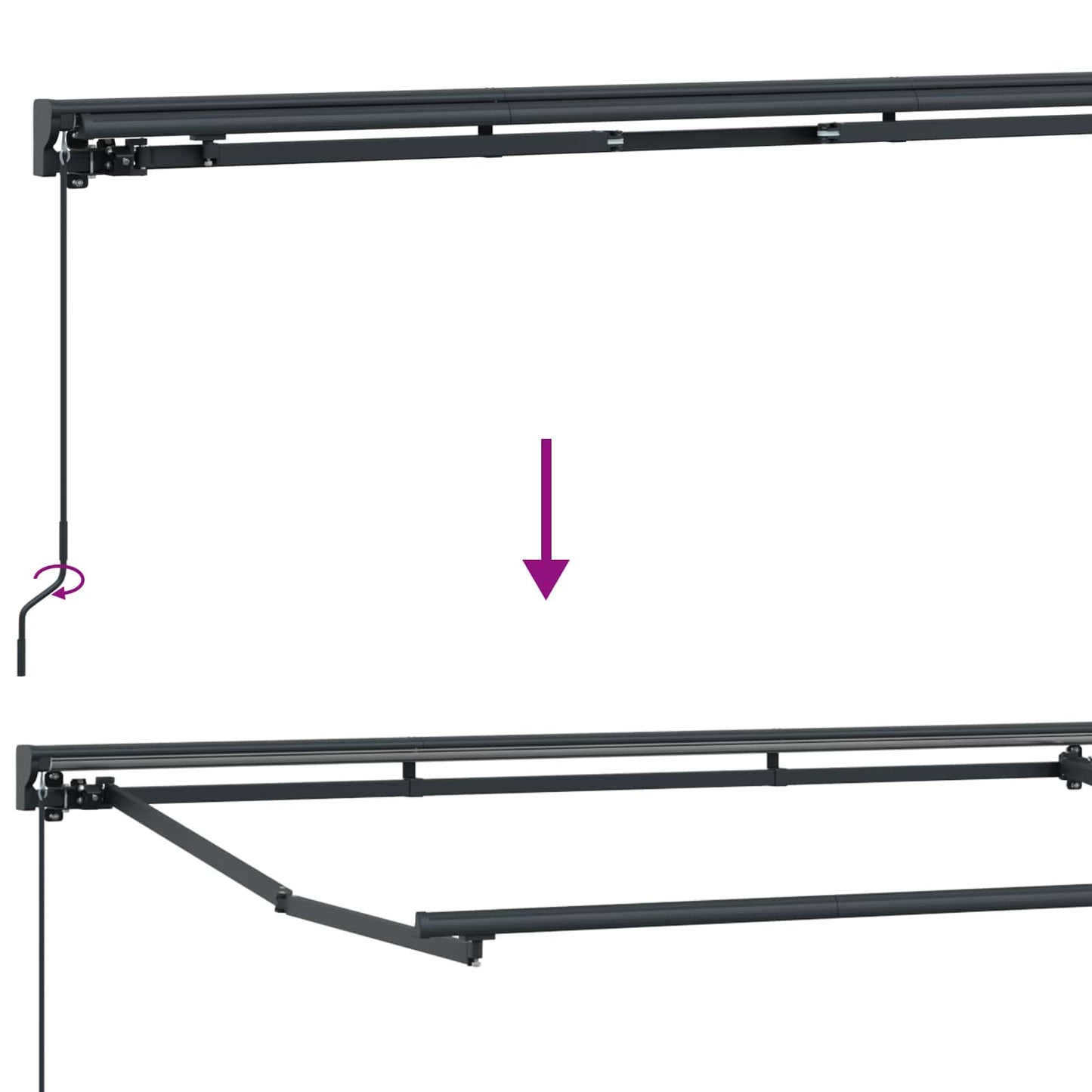 Cornice per Tenda Manuale con LED 4 × 3,5 m | homemem39