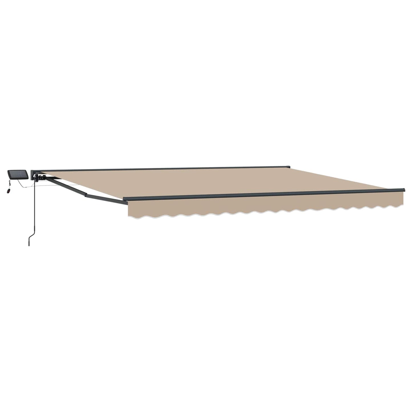 Cornice per Tenda Manuale con LED Beige e Antracite 4 × 3,5 m | homemem39