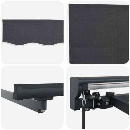 Cornice per Tenda Manuale con LED Antracite 4,5 × 3,5 m | homemem39