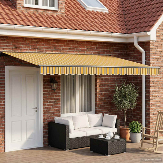 Cornice per Tenda Manuale con LED 4,5 × 3,5 m | homemem39