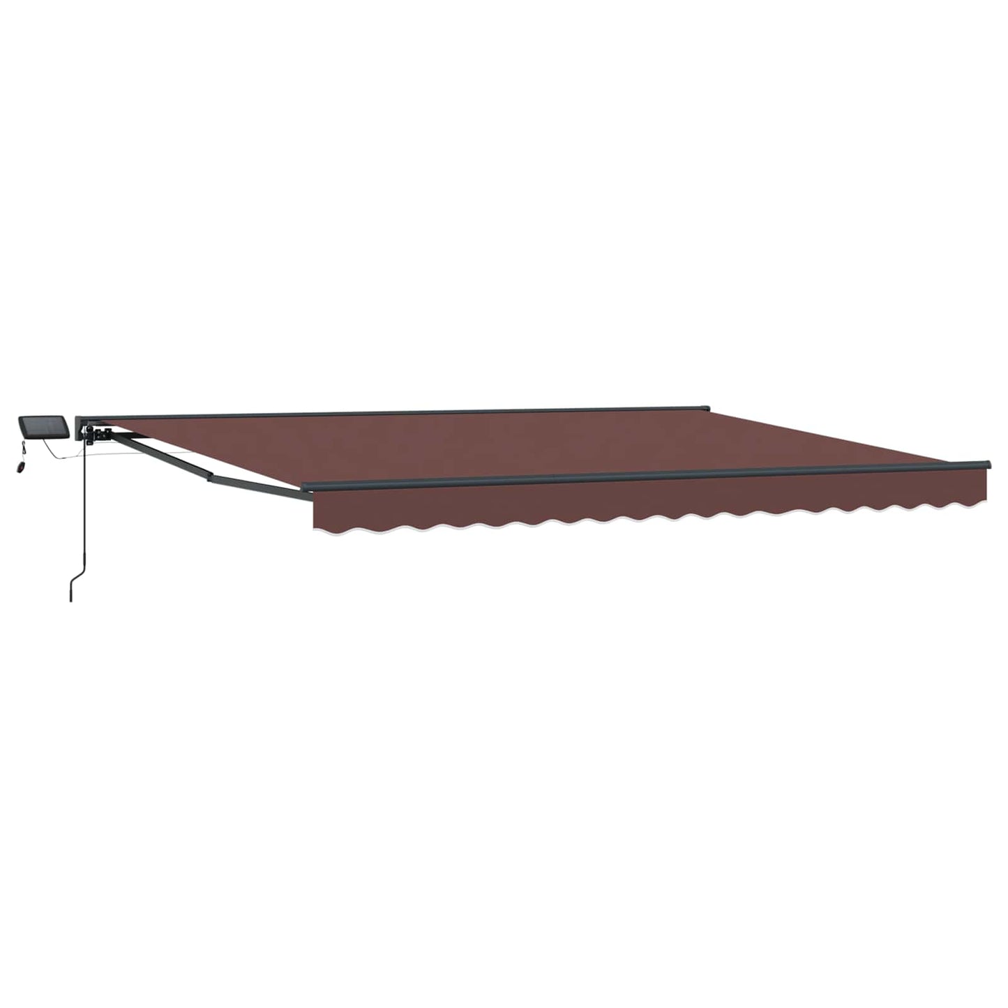 Cornice per Tenda Manuale con LED Marrone e Antracite 5 x 3 m