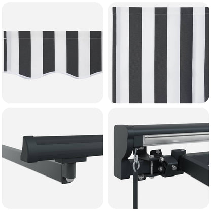Cornice per Tenda Manuale con LED Antracite e Bianco 5 × 3,5 m