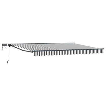 Cornice per Tenda Manuale con LED Antracite e Bianco 5 × 3,5 m