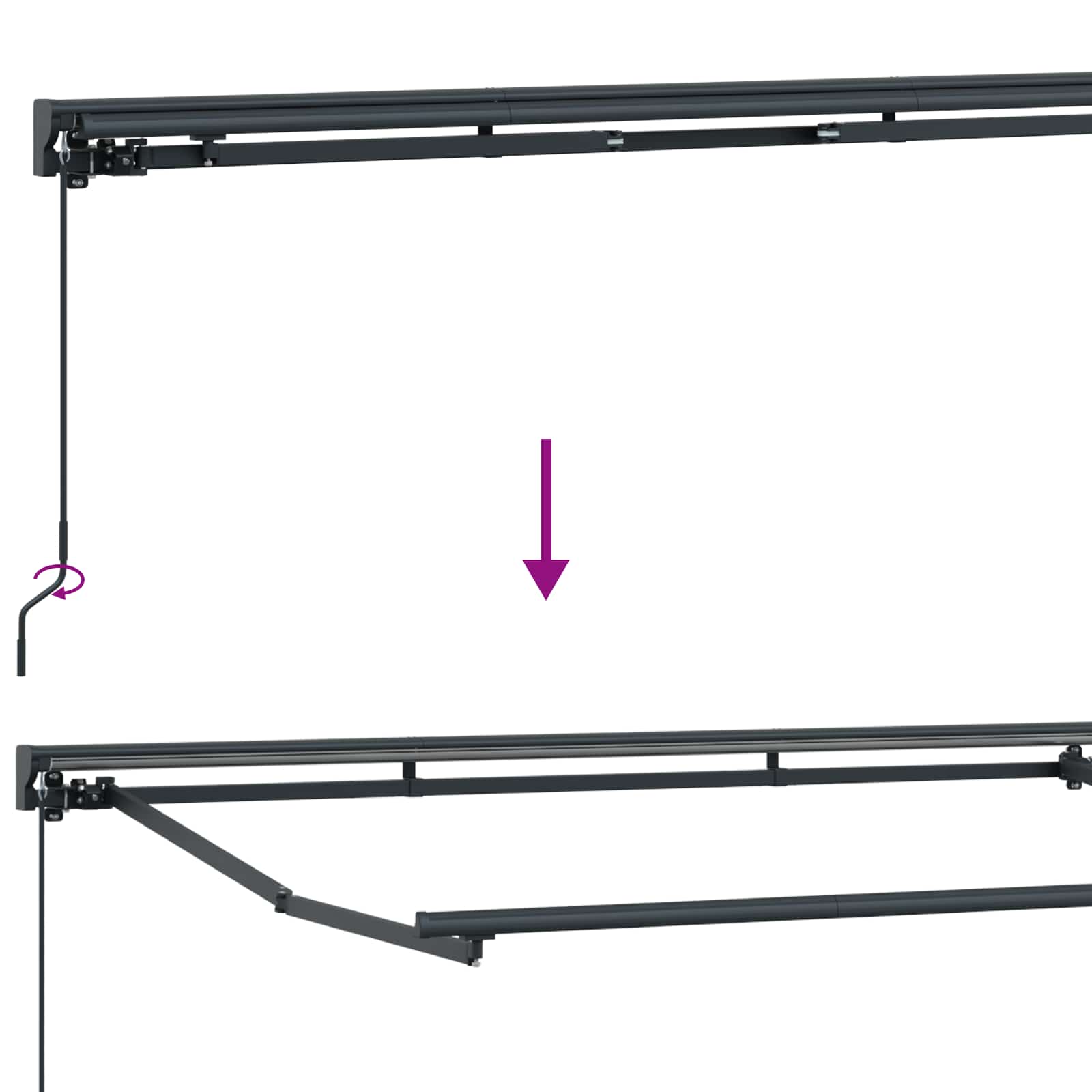 Cornice per Tenda Manuale con LED 5 × 3,5 m | homemem39