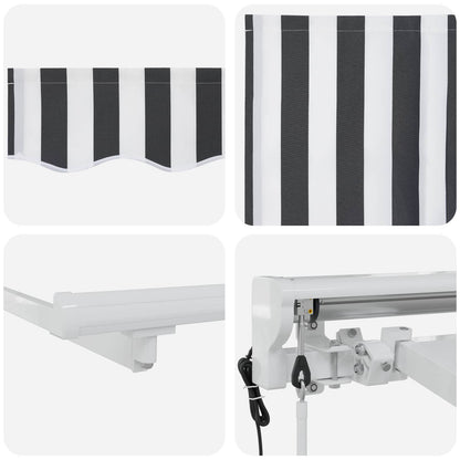 Tettuccio Elettrico Retrattile Antracite e Bianco 3 x 2,5 m | homemem39