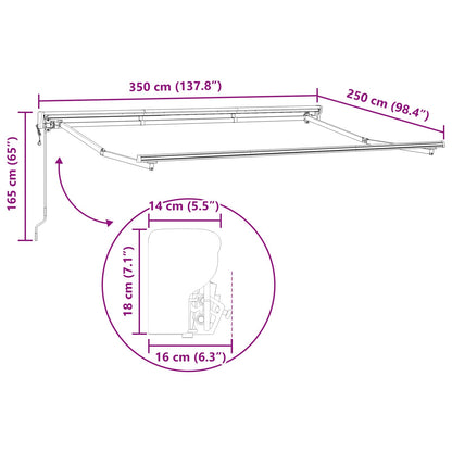 Tettuccio Elettrico Retrattile Arancione 3,5 x 2,5 m