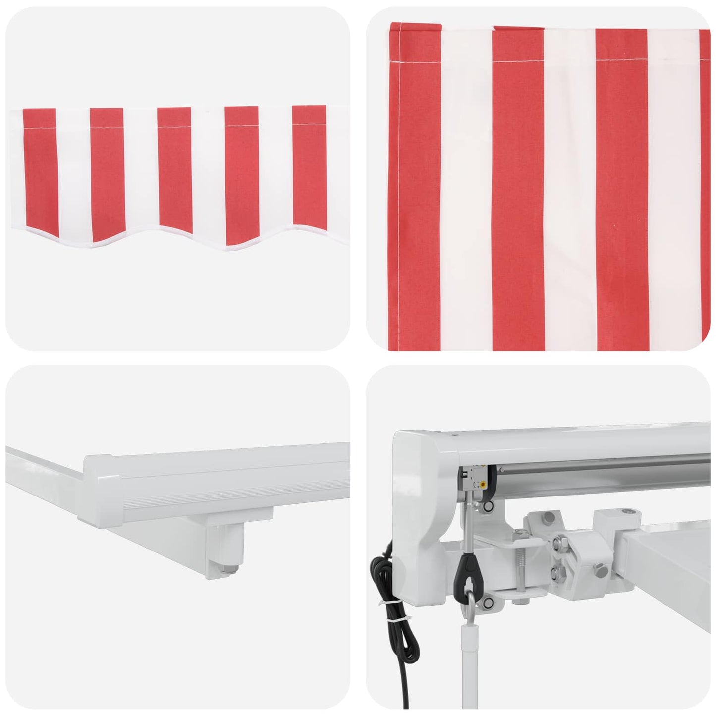 Tettuccio Elettrico Retrattile Rosso e Bianco 4,5 × 3 m | homemem39