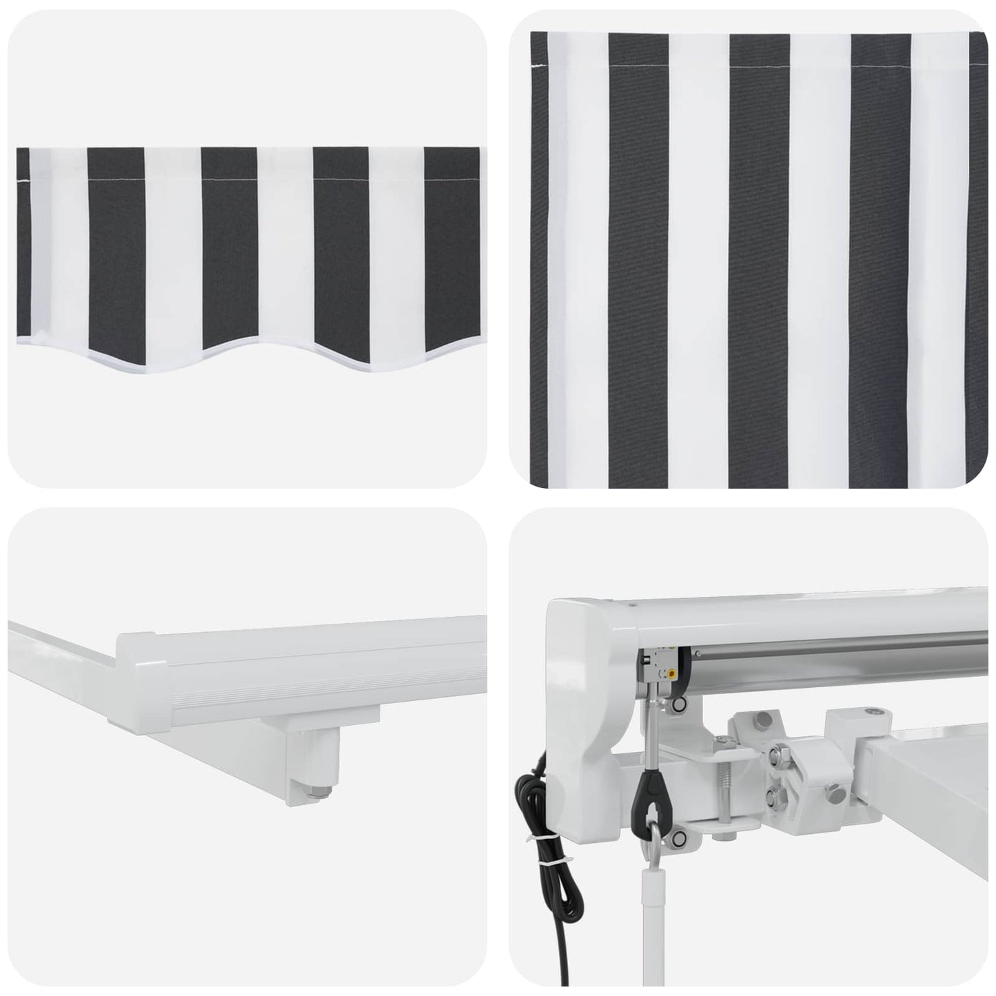 Tettuccio Elettrico Retrattile Antracite e Bianco 4,5 × 3,5 m | homemem39