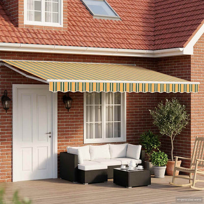 Tettuccio Elettrico Retrattile Verde e Giallo 4,5 × 3,5 m