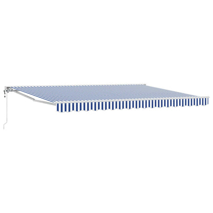 Tettuccio Elettrico Retrattile Blu e Bianco 5 x 3 m