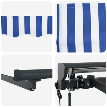 Tettuccio Elettrico Retrattile Blu e Bianco 2,5 x 2 m | homemem39