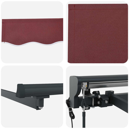 Tettuccio Elettrico Retrattile Borgogna e Antracite 4 × 3,5 m | homemem39