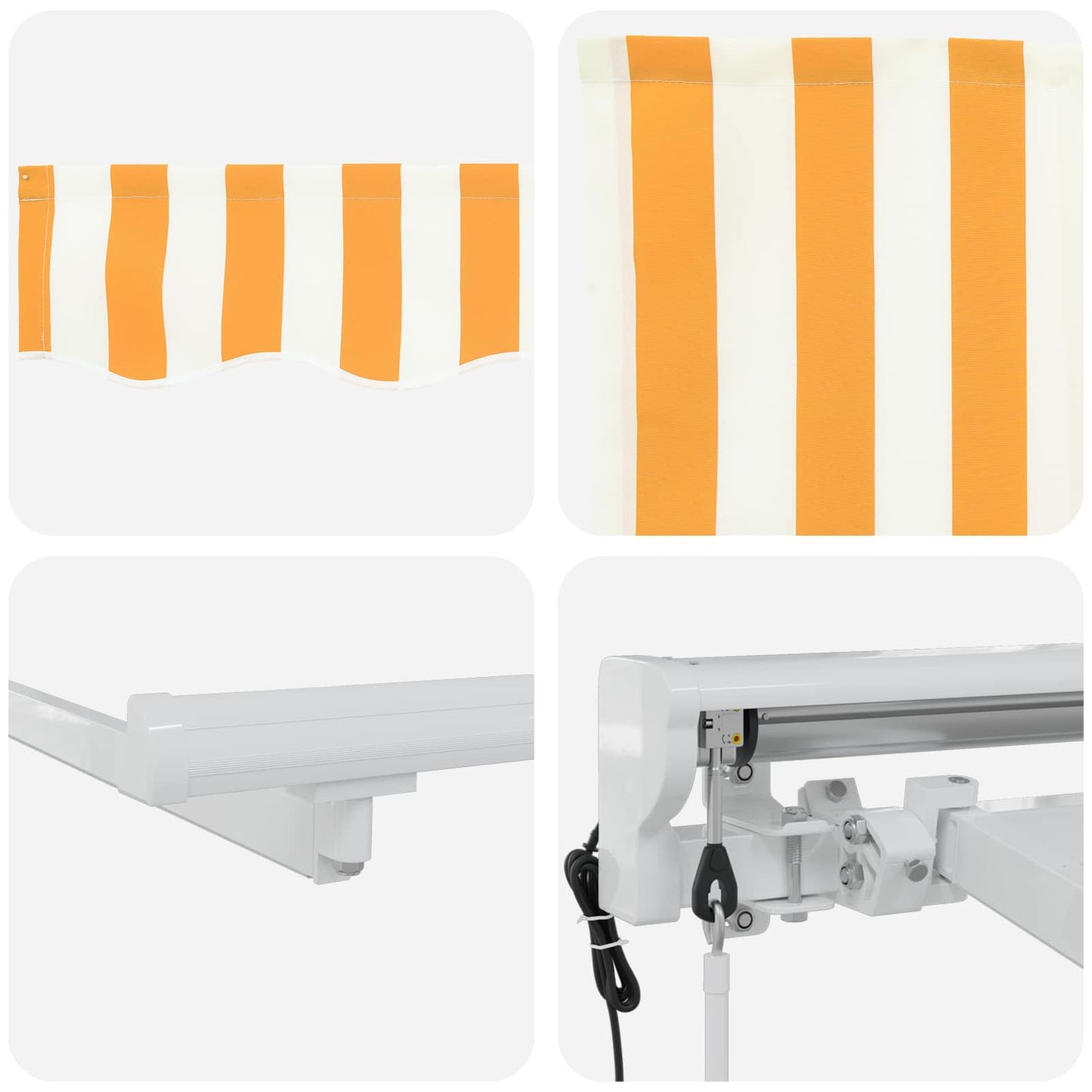 Tettuccio Elettrico Retrattile Giallo e Bianco 3 x 2 m | homemem39