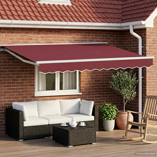 Tettuccio Elettrico Retrattile Borgogna e Bianco 3,5 x 2 m | homemem39