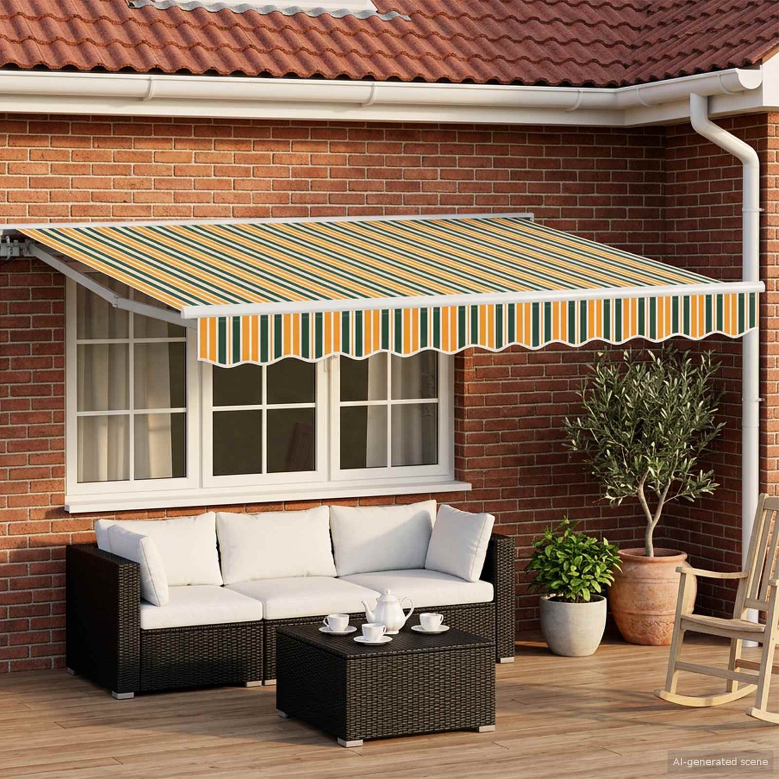 Tettuccio Elettrico Retrattile Verde, Giallo, Bianco 3 x 2,5 m | homemem39