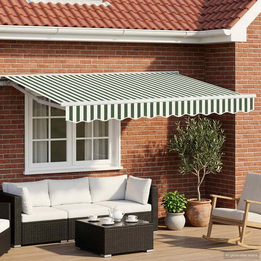 Tettuccio Elettrico Retrattile Verde e Bianco 3 x 2,5 m | homemem39